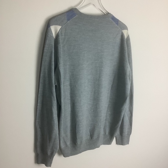 Jos.A.Bank Signature Collection Men's Merino Wool Argyle V Neck Sweater - Picture 7 of 9